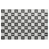 Schwarzer und weißer Hundeknochen | Name und Monog Stoff (Fat Quarter (45,7 x 55,9 cm))