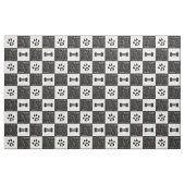 Schwarzer und weißer Hundeknochen | Name und Monog Stoff (Fat Quarter (45,7 x 55,9 cm))