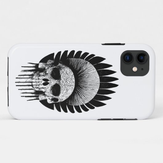 Schwarzer und weißer Indischer Schädel Case-Mate iPhone Hülle (Rückseite (Horizontal))