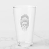 Schwarzer und weißer Indischer Schädel Glas (Rückseite)