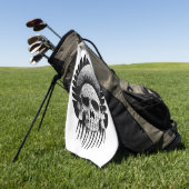 Schwarzer und weißer Indischer Schädel Golfhandtuch (Gras)