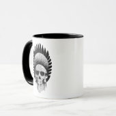 Schwarzer und weißer Indischer Schädel Tasse (Vorderseite Links)