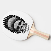 Schwarzer und weißer Indischer Schädel Tischtennis Schläger (Seitenansicht)