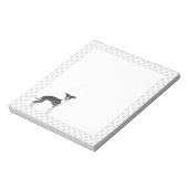 Schwarzer und weißer italienischer Grauhund mit Pa Notizblock (Rotiert)