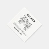 Schwarzer und weißer Junggeselinnen-Abschied Serviette (Ecke)