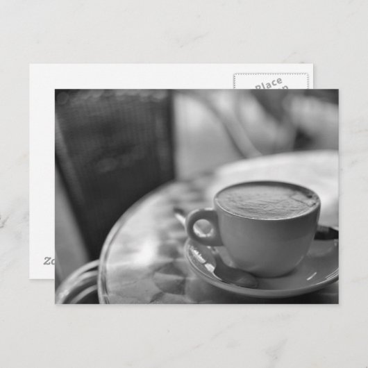 Schwarzer und weißer Kaffee Postkarte (Vorne/Hinten)