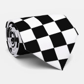 Schwarzer und weißer Karo Krawatte (Gerollt)