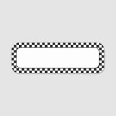 Schwarzer und weißer Karo Namensschild (Vorderseite)