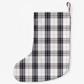 Schwarzer und weißer Karo/Tartan-Polarbär Kleiner Weihnachtsstrumpf (Rückseite)