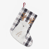 Schwarzer und weißer Karo/Tartan-Polarbär Kleiner Weihnachtsstrumpf (Vorderansicht (hängend))