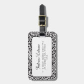 Schwarzer und weißer Leopard Camouflaged Gepäckanhänger (Vorderseite vertikal)