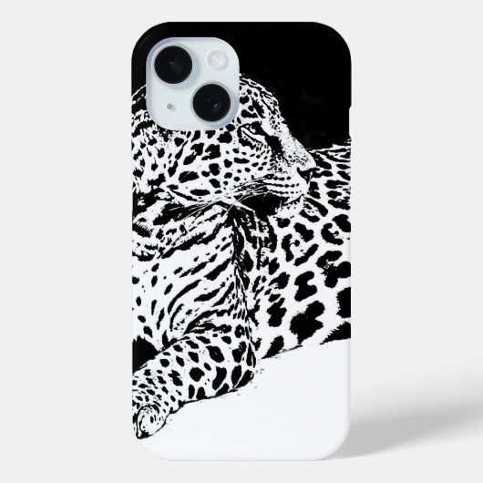 Schwarzer und weißer Leopard Case-Mate iPhone Hülle (Rückseite)