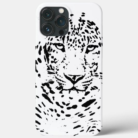 Schwarzer und weißer Leopard Case-Mate iPhone Hülle (Rückseite)