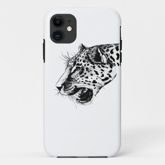 Schwarzer und weißer Leopard Case-Mate iPhone Hülle (Rückseite)