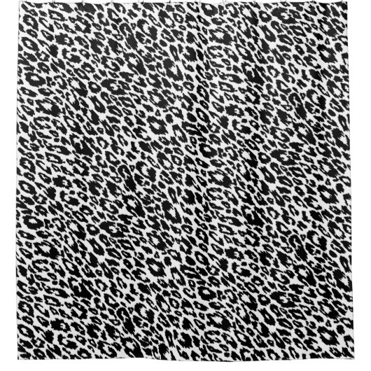 Schwarzer und weißer Leopard Duschvorhang (Vorderseite)
