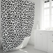 Schwarzer und weißer Leopard Duschvorhang