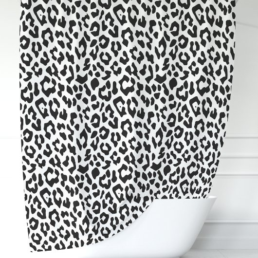 Schwarzer und weißer Leopard Duschvorhang