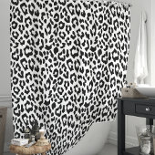Schwarzer und weißer Leopard Duschvorhang