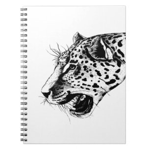Schwarzer und weißer Leopard Notizblock