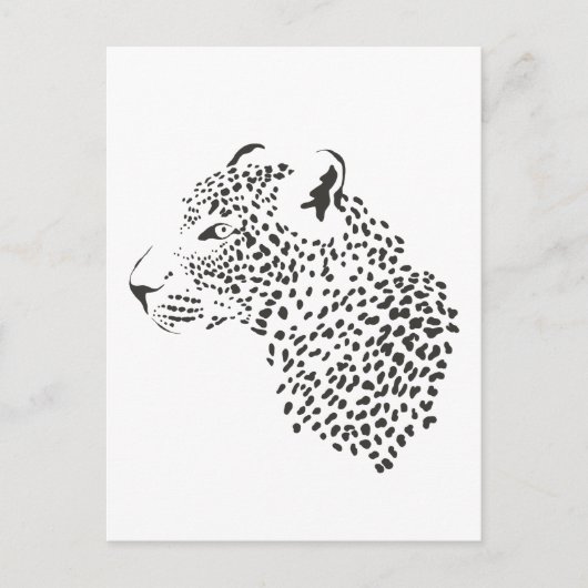 Schwarzer und weißer Leopard Postkarte (Vorderseite)