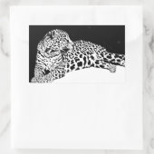 Schwarzer und weißer Leopard Rechteckiger Aufkleber (Tasche)