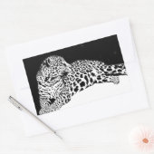 Schwarzer und weißer Leopard Rechteckiger Aufkleber (Umschlag)