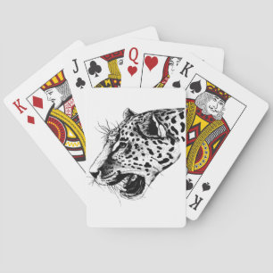 Schwarzer und weißer Leopard Spielkarten