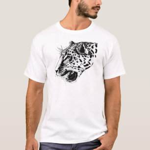 Schwarzer und weißer Leopard T-Shirt