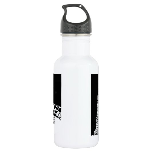 Schwarzer und weißer Leopard Trinkflasche (Rückseite)