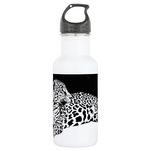 Schwarzer und weißer Leopard Trinkflasche (Vorderseite)