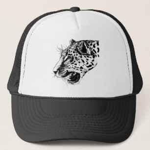 Schwarzer und weißer Leopard Truckerkappe