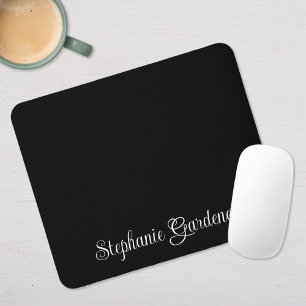 Schwarzer und weißer lockiger Kalligrafie-Name Mousepad