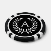 Schwarzer und weißer Lorbeerkranz mit individuelle Pokerchips (Einzeln)