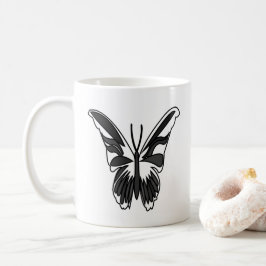 Schwarzer und weißer Luna-Schmetterling Kaffeetasse