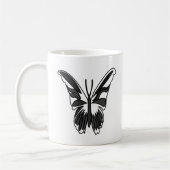 Schwarzer und weißer Luna-Schmetterling Kaffeetasse (Links)