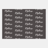 Schwarzer und weißer maltesischer Welpenhund Geschenkpapier Set (Vorderseite 2)