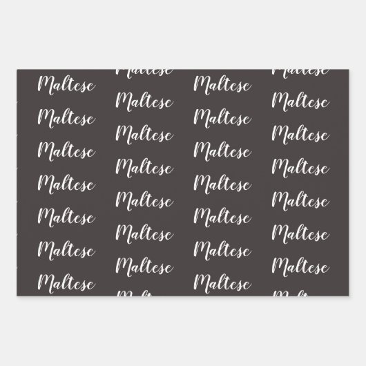 Schwarzer und weißer maltesischer Welpenhund Geschenkpapier Set (Vorderseite 2)