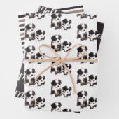 Schwarzer und weißer maltesischer Welpenhund Geschenkpapier Set (Beispiel)