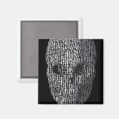 Schwarzer und weißer Marmorschädel Magnet (Vorderseite/Rückseite)