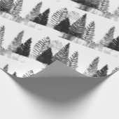 Schwarzer und weißer moderner Pinienwald Geschenkpapier (Ecke)