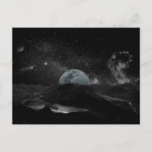 Schwarzer und weißer Mond Night Sky Galaxy Pos