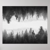 Schwarzer und weißer Nebelwald Poster (Vorne)
