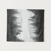Schwarzer und weißer Nebelwald Wandteppich (Vorderseite (Horizontal))
