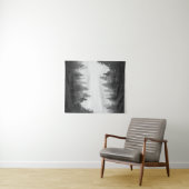 Schwarzer und weißer Nebelwald Wandteppich (Beispiel (Horizontal))