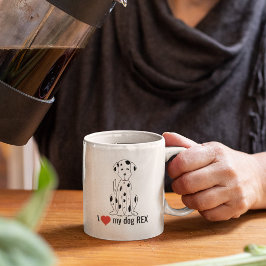 Schwarzer und weißer Niedlicher Hund - Rotes Herz  Kaffeetasse