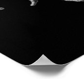 Schwarzer und weißer Oktopus Schädel mit Rote Rose Poster (Ecke)