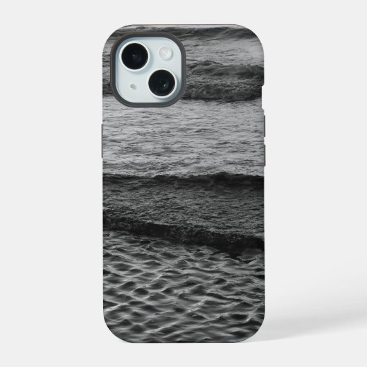 Schwarzer und Weißer Ozean iPhone 15 Hülle (Rückseite)