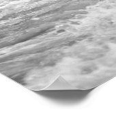 Schwarzer und weißer Ozean waschen am Strand auf 1 Poster (Ecke)