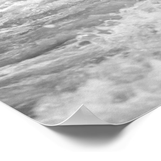 Schwarzer und weißer Ozean waschen am Strand auf 1 Poster (Ecke)