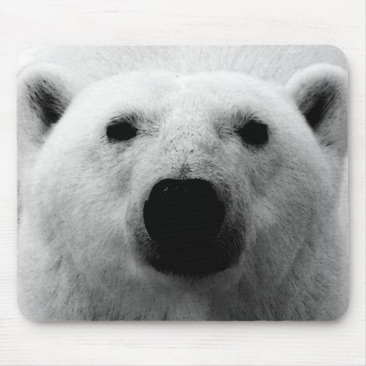 Schwarzer und weißer Polar Mousepad (Vorne)